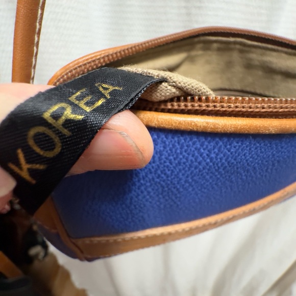 Vintage Esprit crossbody bag blue and leather - Picture 6 of 6